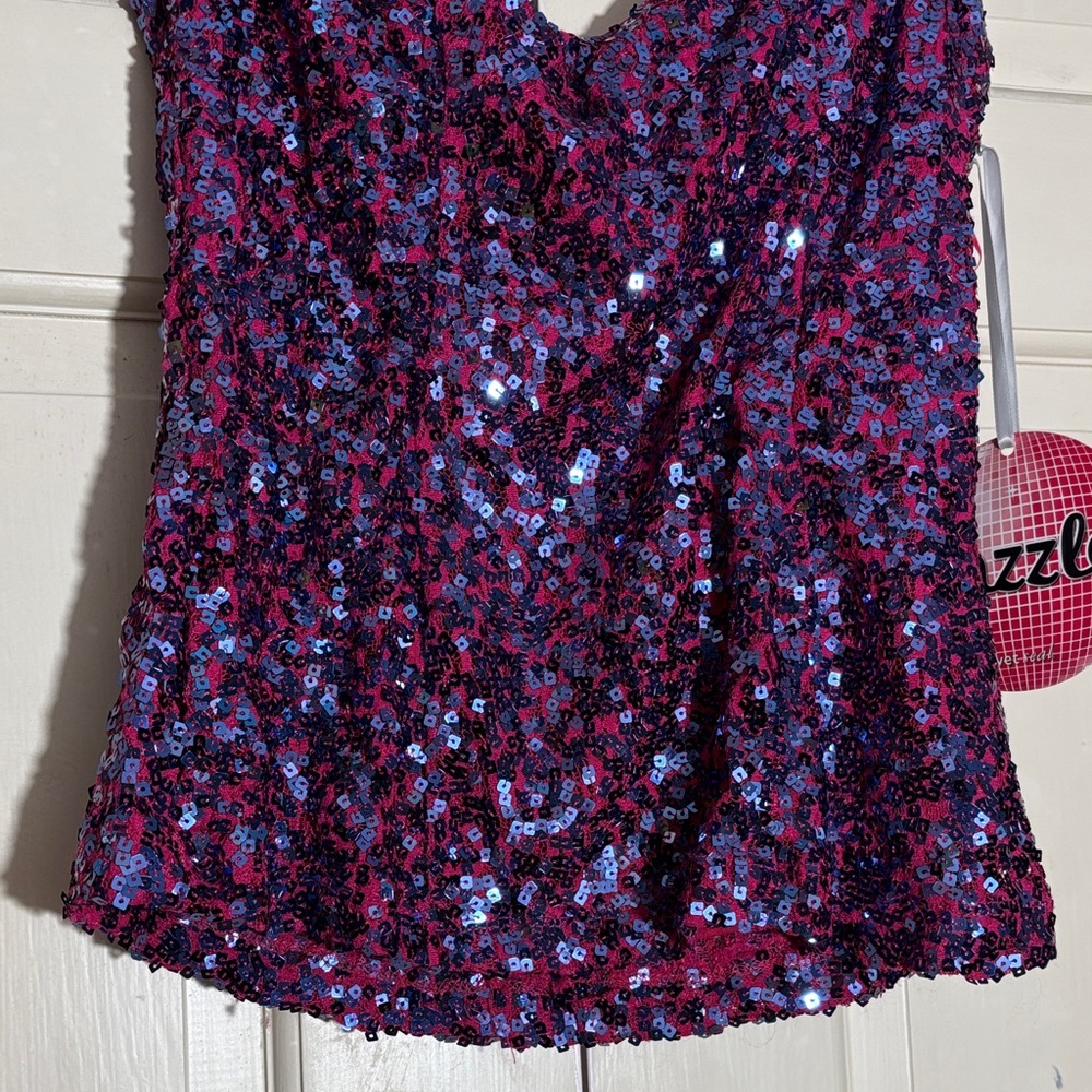 Wet Seal Pink and Blue Sequin Top - Picture 3 of 4